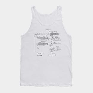 Lathe Woodworking Vintage Patent Hand Drawing Tank Top